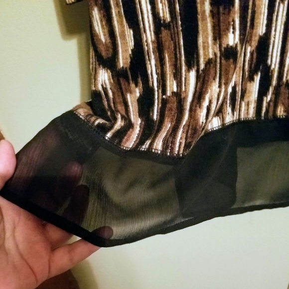 RUBY RD. Vintage Animal Print Turtleneck Blouse Size XL - Picture 3 of 4